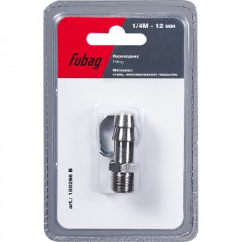 Переходник FUBAG 1/4"М на елочку 12мм с обжимным кольцом 12x17мм, блистер 1 шт Переходник FUBAG 1/4"М на елочку 12мм с обжимным кольцом 12x17мм, блистер 1 шт