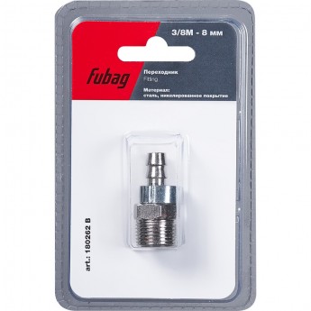 Переходник FUBAG 3/8"М на елочку 8мм с обжимным кольцом 8x13мм_блистер 1 шт 180262B