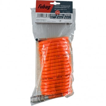Шланг FUBAG спиральный с фитингами рапид, химически стойкий полиамидный (рилсан), 15бар, 8x10мм, 5м Шланг FUBAG спиральный с фитингами рапид, химически стойкий полиамидный (рилсан), 15бар, 8x10мм, 5м